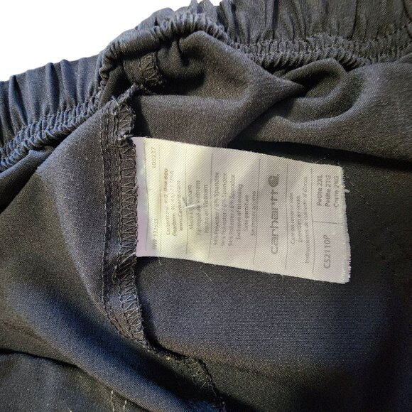 Carhartt Womens 2XL P Black Scrub Pants With Blue Accents & Multiple Pockets - Picture 3 of 3